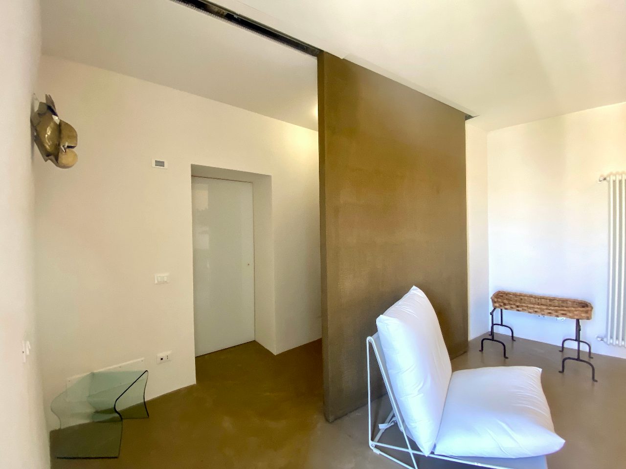 Elegant details of the modern living room in Aurea apartment, Ortigia, Syracuse