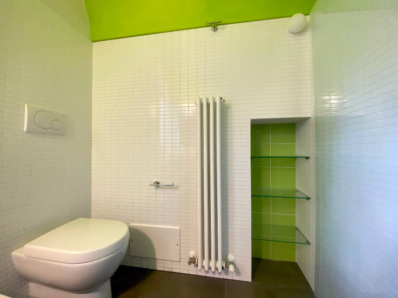 Cozy bathroom interiors of the Kleomene apartment in Ortigia, Syracuse