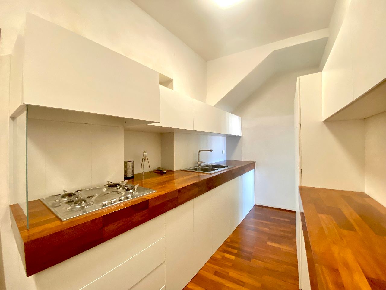 Details of the modern kitchen in the Kleomene apartment, Ortigia, Syracuse